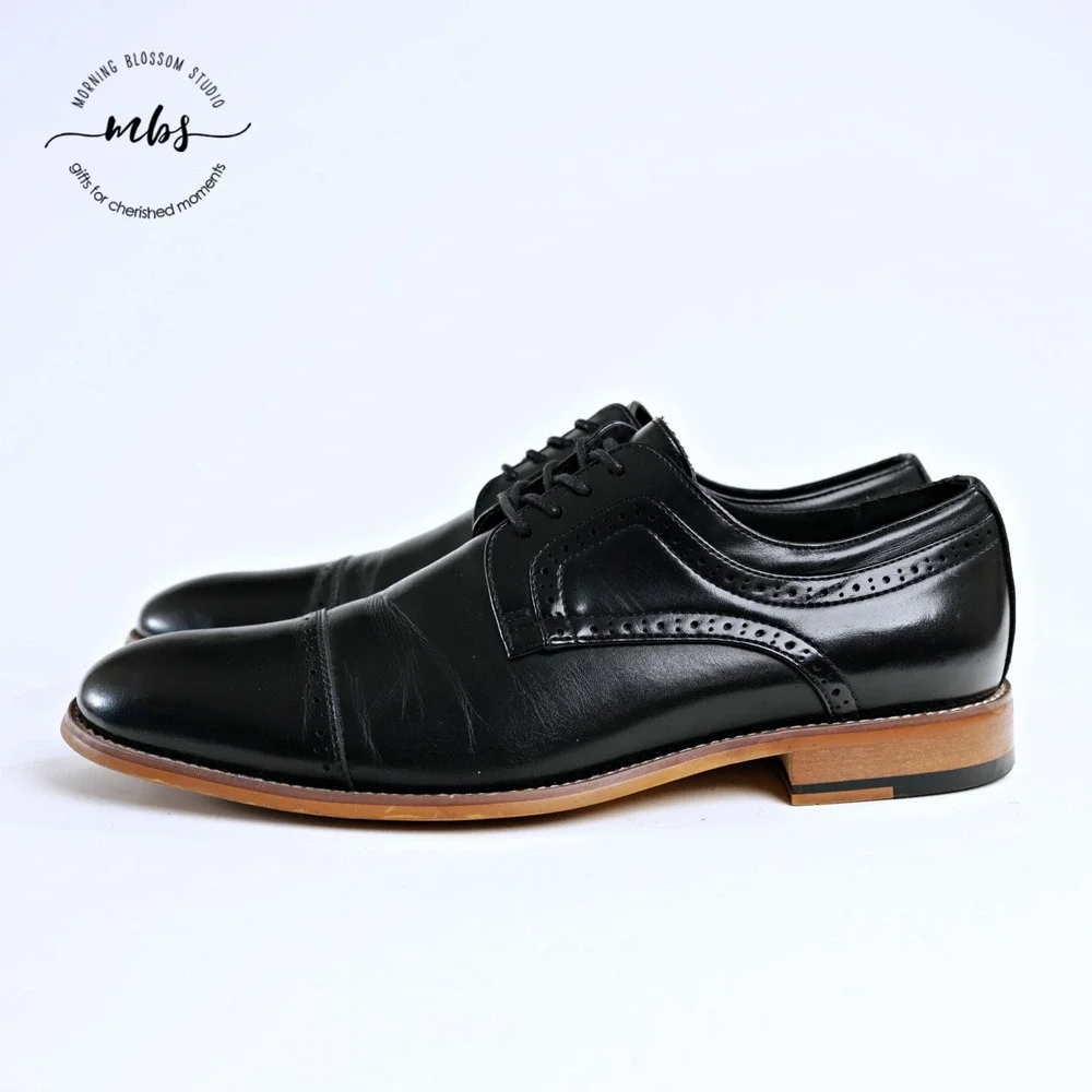 Stacy Adams Atticus Cap Toe Leather Oxfords Black Men 10‎